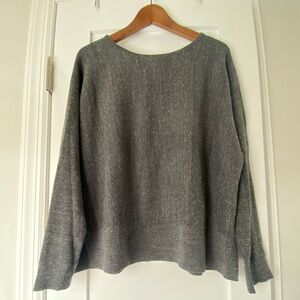 Banana Republic Textured Charcoal Scoop Neck Sweater